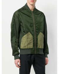 Мужской темно-зеленый бомбер от Mr & Mrs Italy