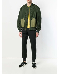 Мужской темно-зеленый бомбер от Mr & Mrs Italy