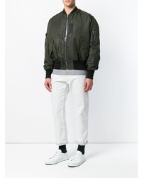 Мужской темно-зеленый бомбер от Paura