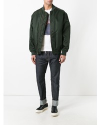 Мужской темно-зеленый бомбер от Mr & Mrs Italy