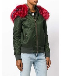 Женский темно-зеленый бомбер от Mr & Mrs Italy