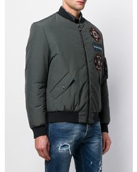 Мужской темно-зеленый бомбер от Frankie Morello