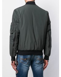 Мужской темно-зеленый бомбер от Frankie Morello