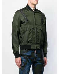 Мужской темно-зеленый бомбер от DSQUARED2