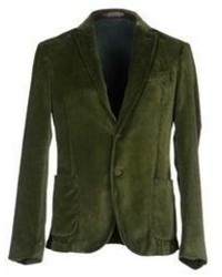 Темно-зеленый вельветовый пиджак