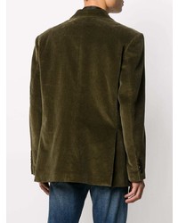 Мужской темно-зеленый вельветовый пиджак от Gucci