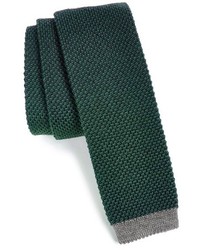Темно-зеленый вязаный галстук