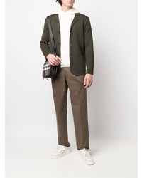 Мужской темно-зеленый вязаный пиджак от Caruso