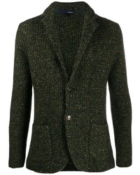 Мужской темно-зеленый вязаный пиджак от Lardini