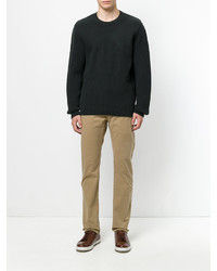 Мужской темно-зеленый вязаный свитер с круглым вырезом от Closed