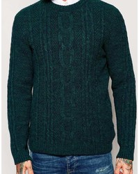 Мужской темно-зеленый вязаный свитер от Asos