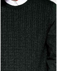 Мужской темно-зеленый вязаный свитер от Asos