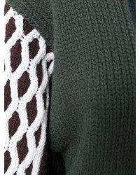 Женский темно-зеленый вязаный свитер от J.W.Anderson