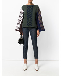 Женский темно-зеленый вязаный свитер от J.W.Anderson