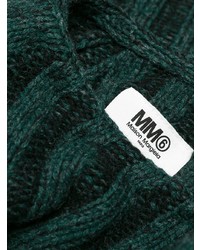 Женский темно-зеленый вязаный свитер от MM6 MAISON MARGIELA