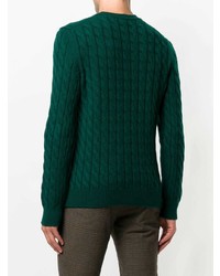 Мужской темно-зеленый вязаный свитер от Fay