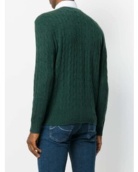 Мужской темно-зеленый вязаный свитер от Polo Ralph Lauren