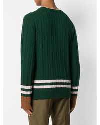 Мужской темно-зеленый вязаный свитер от Lanvin