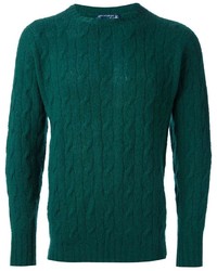 Мужской темно-зеленый вязаный свитер от Drumohr