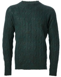 Мужской темно-зеленый вязаный свитер от Drumohr