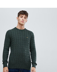 Мужской темно-зеленый вязаный свитер от Farah