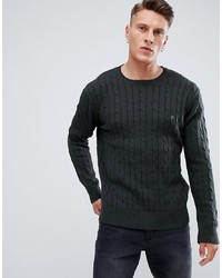 Мужской темно-зеленый вязаный свитер от French Connection