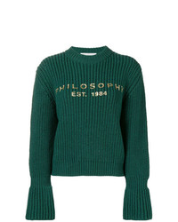 Женский темно-зеленый вязаный свитер от Philosophy di Lorenzo Serafini