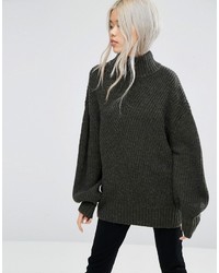Женский темно-зеленый вязаный свитер от Weekday