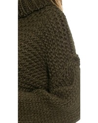 Темно-зеленый вязаный свободный свитер от Acne Studios