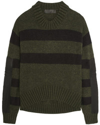 Темно-зеленый вязаный свободный свитер от Haider Ackermann