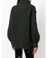 Темно-зеленый вязаный свободный свитер от Zadig & Voltaire