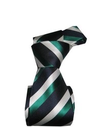 Темно-зеленый галстук в вертикальную полоску