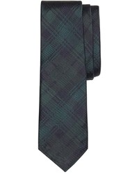 Темно-зеленый галстук в шотландскую клетку