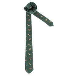 Мужской темно-зеленый галстук с принтом от Asos
