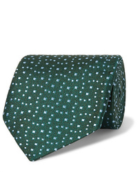 Мужской темно-зеленый галстук с принтом от Charvet