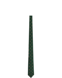 Мужской темно-зеленый галстук с принтом от Gucci