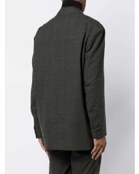 Мужской темно-зеленый двубортный пиджак в клетку от Kolor