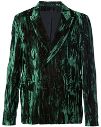 Мужской темно-зеленый двубортный пиджак от Ann Demeulemeester