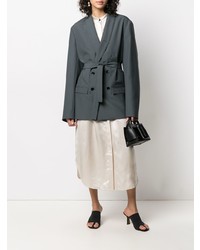 Мужской темно-зеленый двубортный пиджак от Lemaire