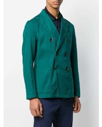 Мужской темно-зеленый двубортный пиджак от Barena