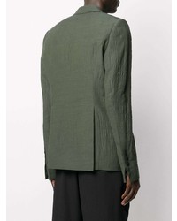 Мужской темно-зеленый двубортный пиджак от Rick Owens