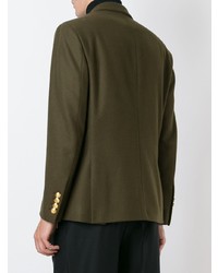 Мужской темно-зеленый двубортный пиджак от Palm Angels