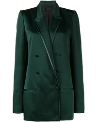 Женский темно-зеленый двубортный пиджак от Haider Ackermann