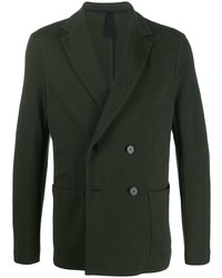 Мужской темно-зеленый двубортный пиджак от Harris Wharf London
