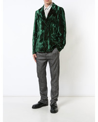 Мужской темно-зеленый двубортный пиджак от Ann Demeulemeester