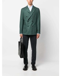Мужской темно-зеленый двубортный пиджак от Boglioli