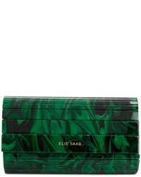 Темно-зеленый клатч с принтом от Elie Saab