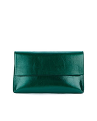 Темно-зеленый кожаный клатч от Christian Wijnants