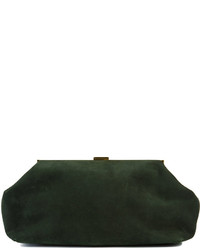 Темно-зеленый кожаный клатч от Mansur Gavriel