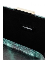 Темно-зеленый кожаный клатч от Olga Berg
